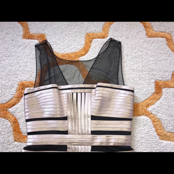 BCBGMAXAZRIA Brenda Stretch Satin Bandage Dress - Picture 5 of 8